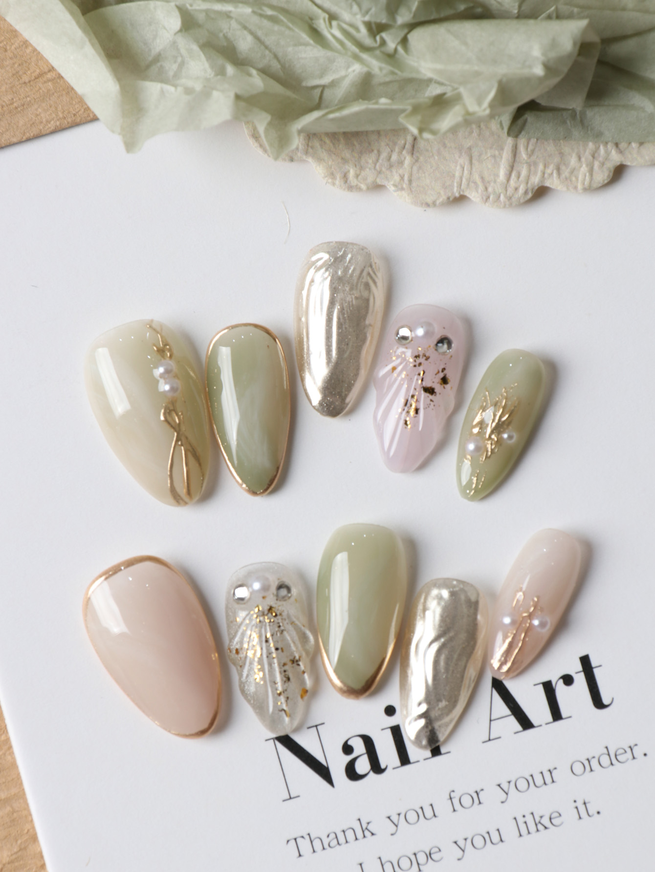 10Pcs Acrylic Press on Nails G - Nail Adhesive Tab recension och pris