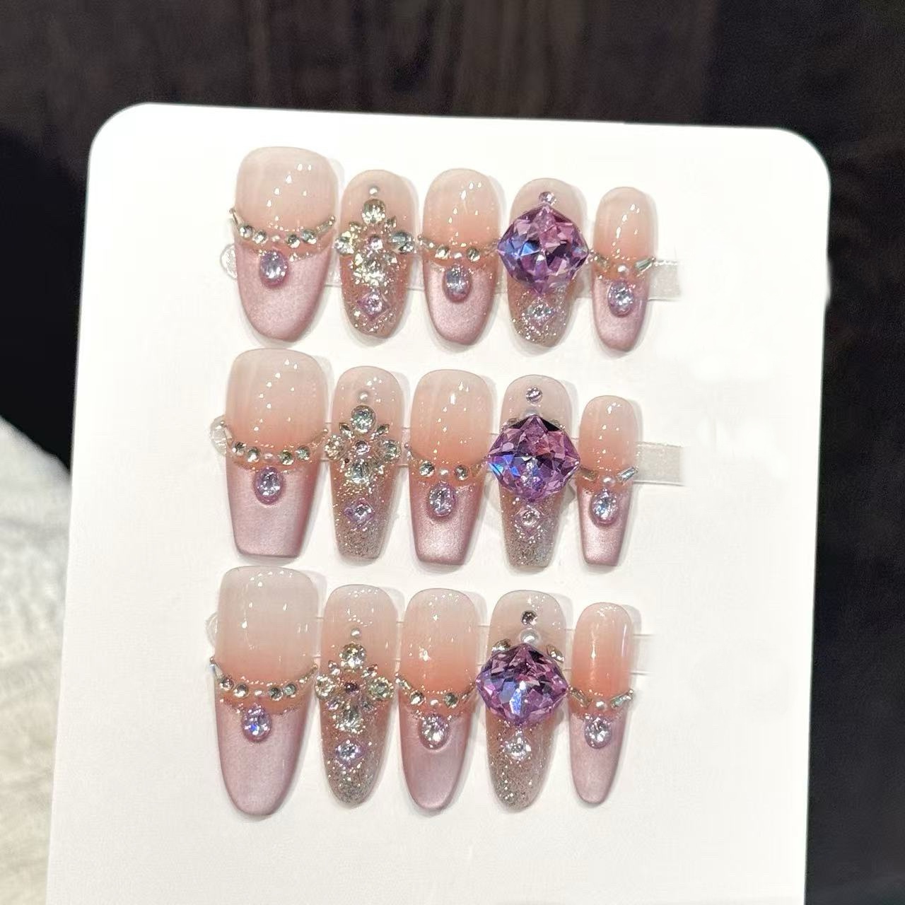 10pcs Pure Hand Pressed Coffin - Nail Art Oval recension och pris