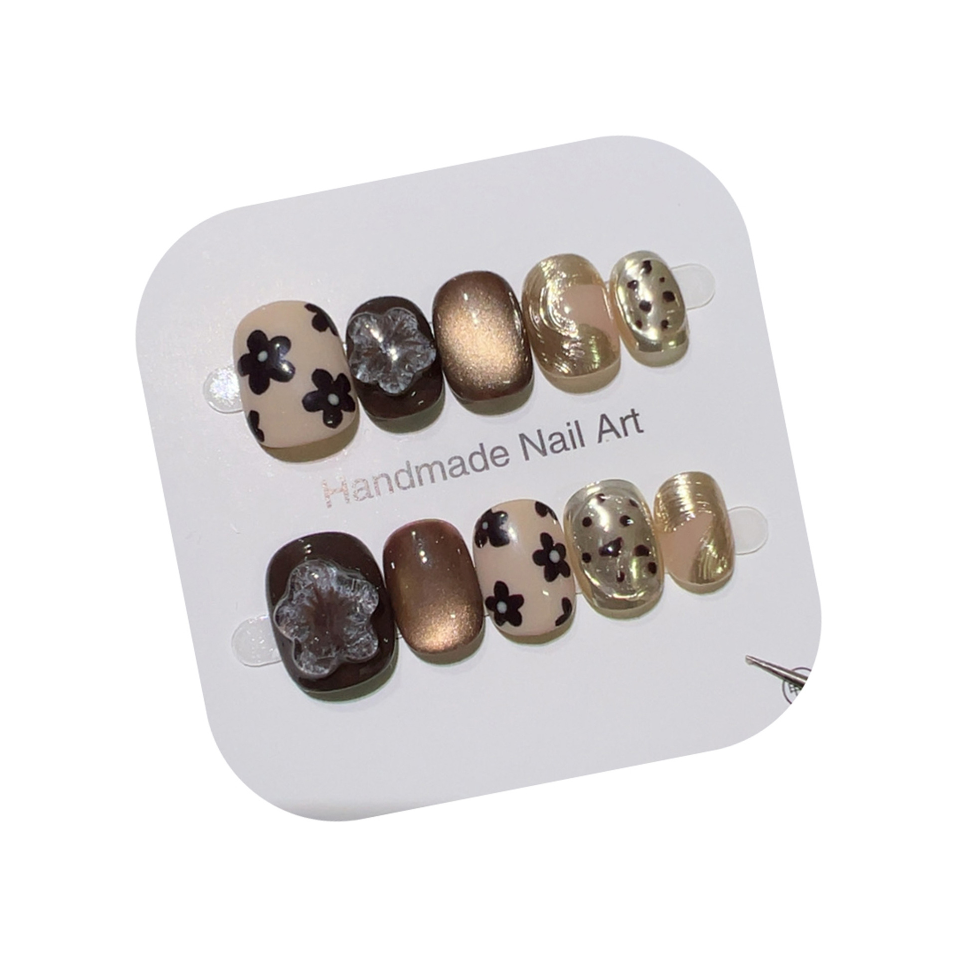 10pcs Handmade Short Press on  - Nail Art Full Cat Eye recension och pris