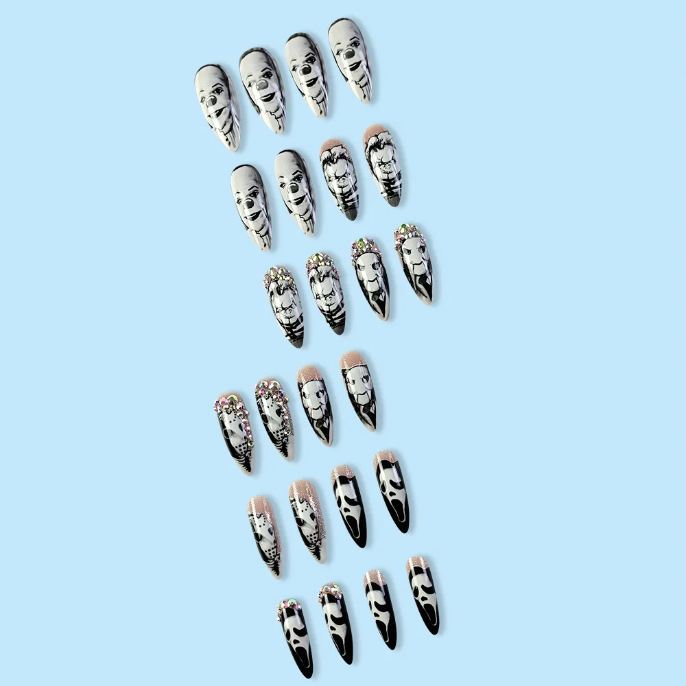 24Pcs Glossy Long Almond Hallo - Nail Art Vampire recension och pris
