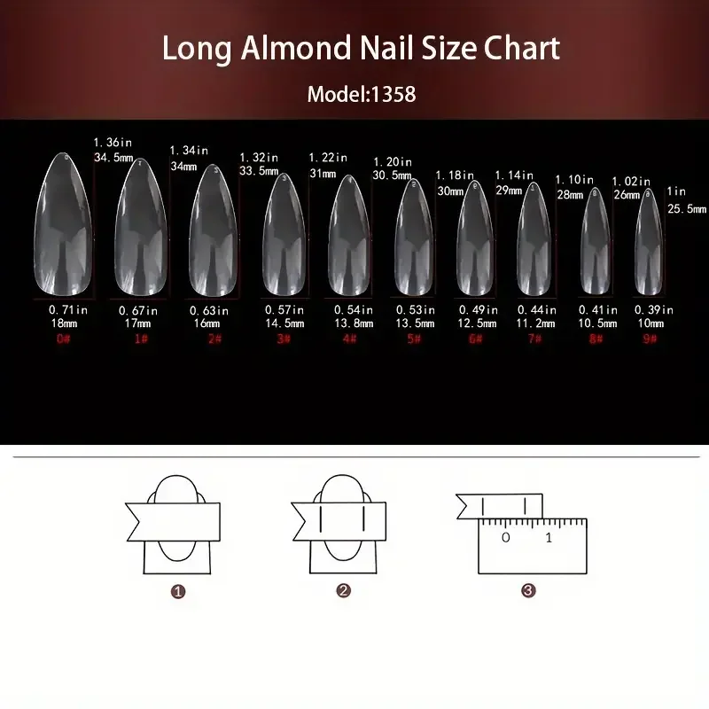 24Pcs Glossy Long Almond Hallo - Nail Art Vampire recension och pris