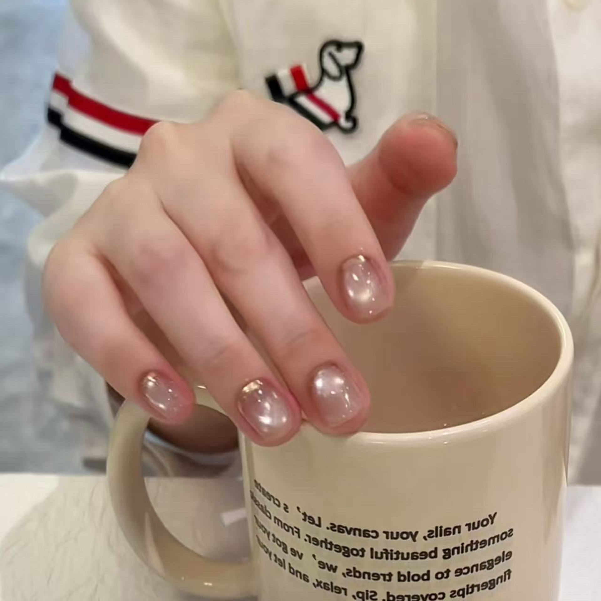 10pcs Handmade Short Press On  - Nail Art Full Cat Eye recension och pris