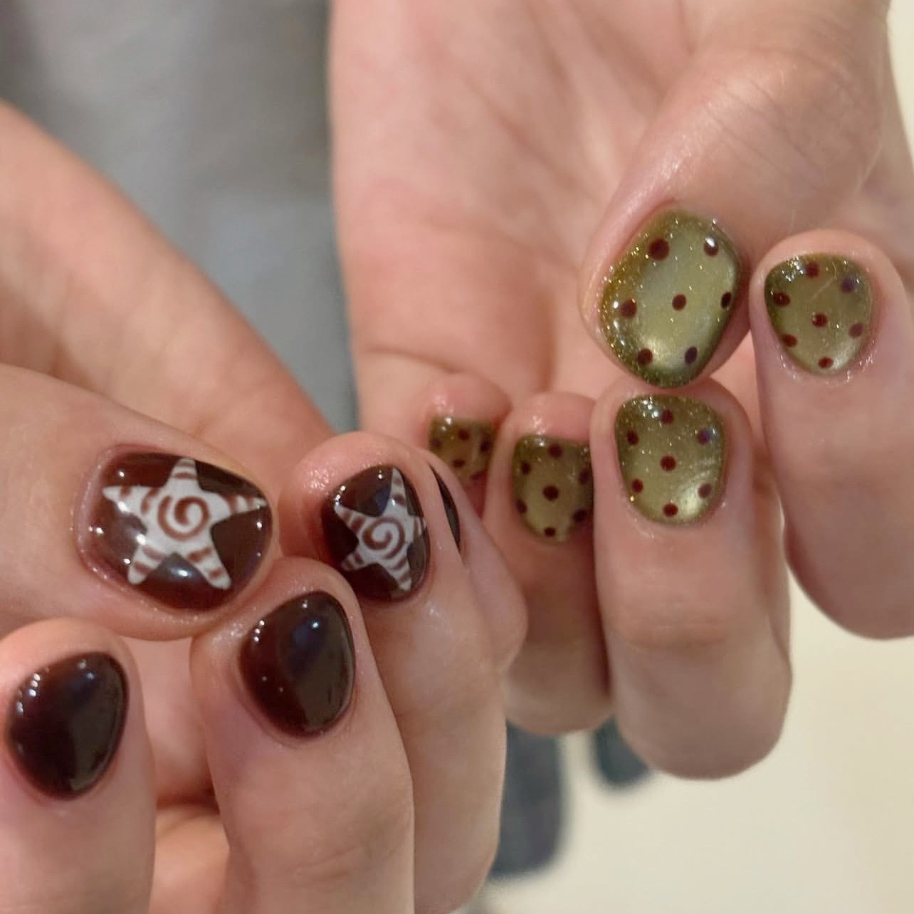 10pcsHandmade Short Press On N - Nail Art Full Cat Eye recension och pris