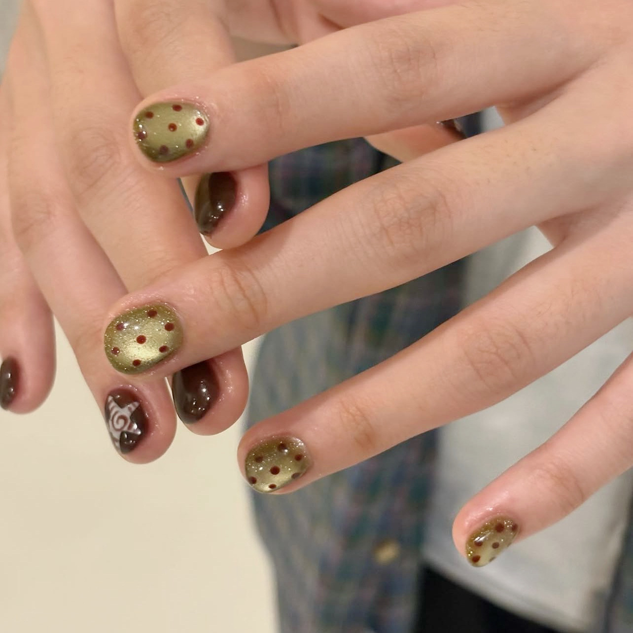 10pcsHandmade Short Press On N - Nail Art Full Cat Eye recension och pris