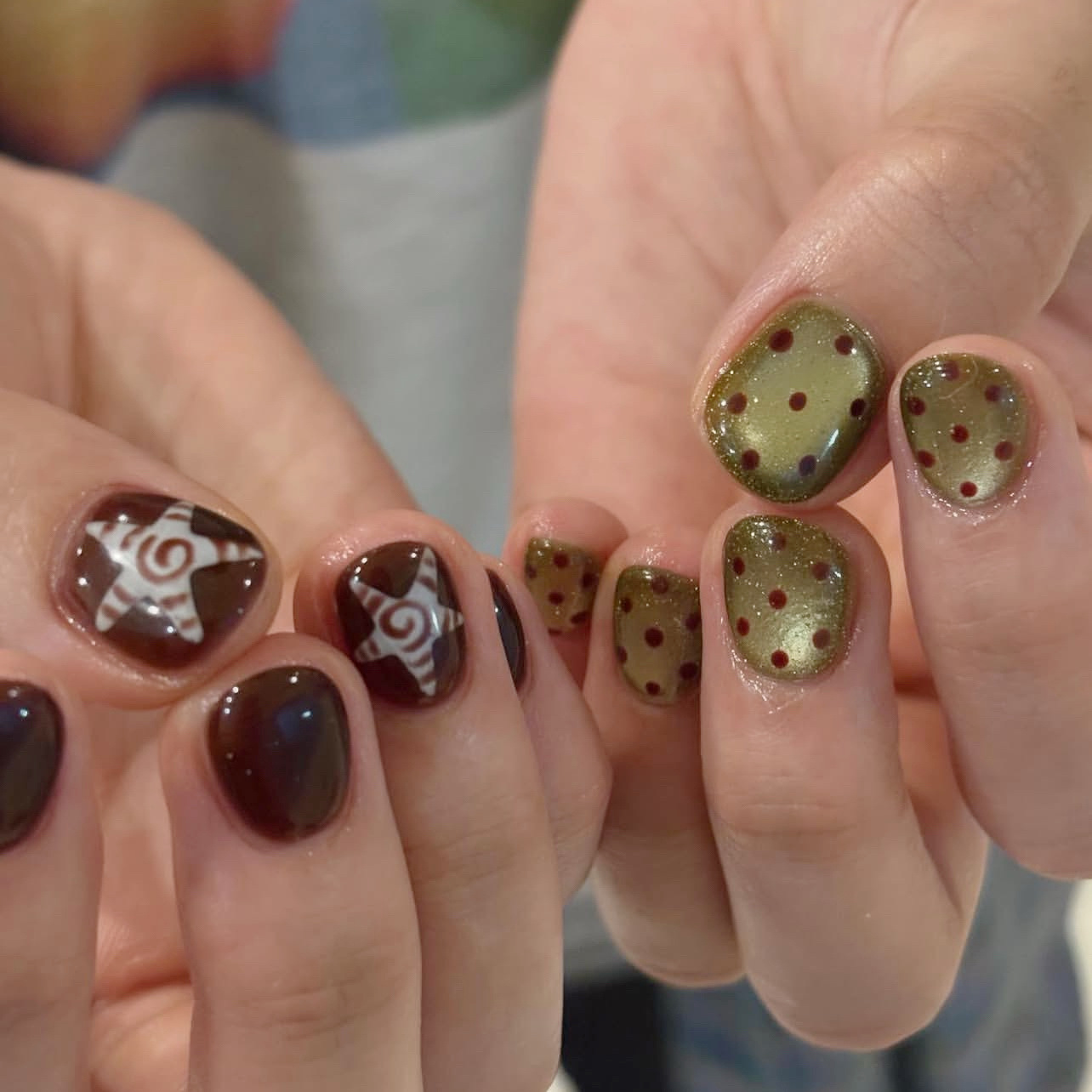 10pcsHandmade Short Press On N - Nail Art Full Cat Eye recension och pris