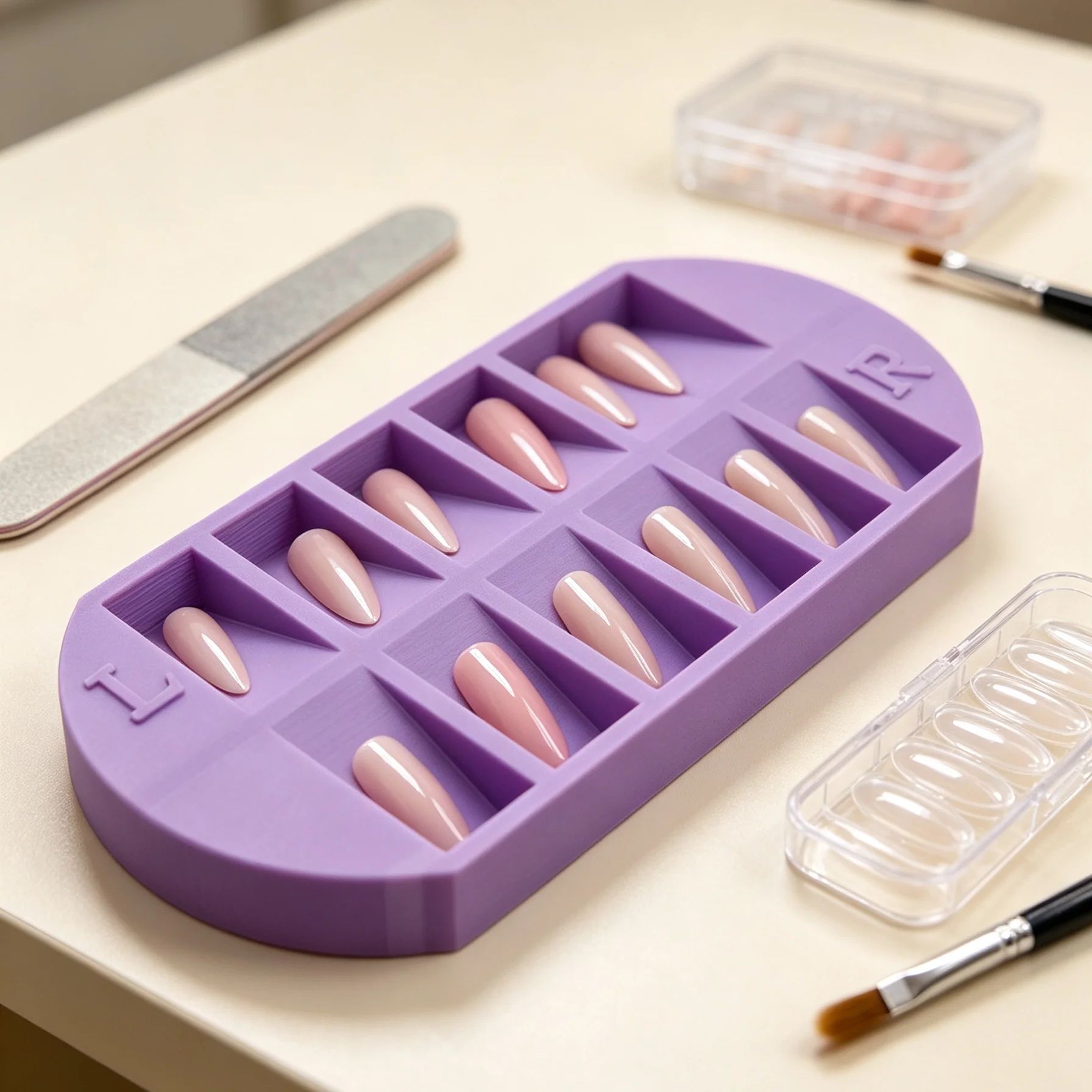 8-Grids Nail Tip Storage Tray  - Nail Art Kaki recension och pris