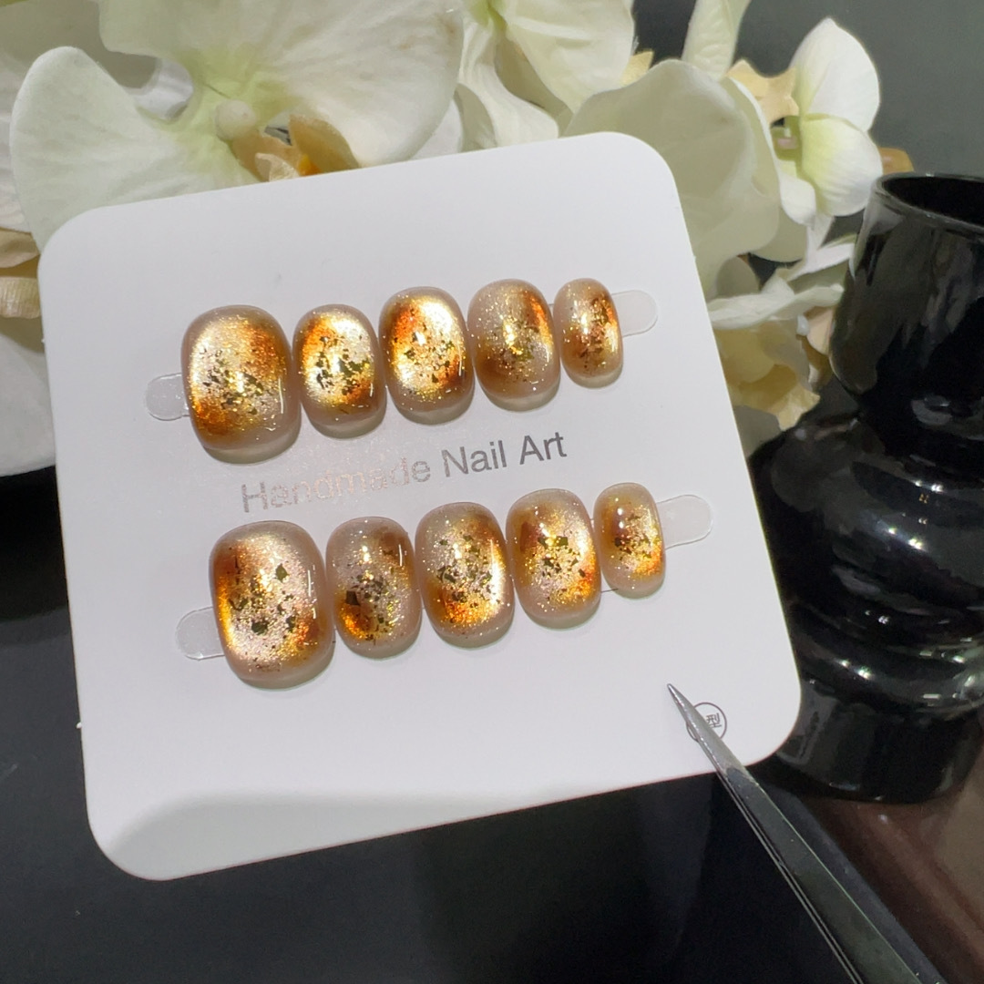 10pcs Handmade Short Press On  - Nail Art Full Cat Eye recension och pris