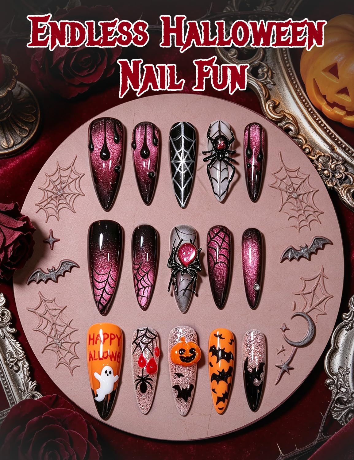 Beetles 3D Gel Nail Art White  - Nail Art Vampire recension och pris