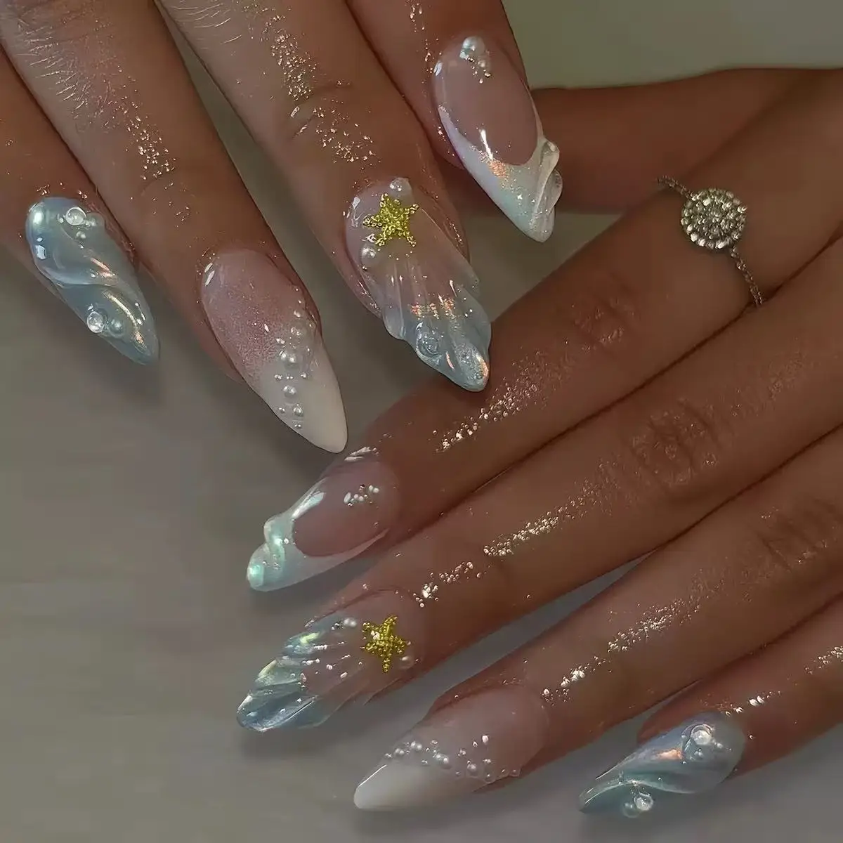 Short Oval 3D Pearl Shell Fren - Nail Art Oval recension och pris