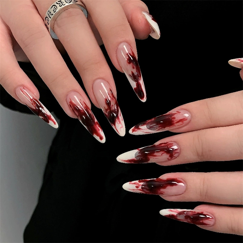 24Pcs Press‑on Nails Halloween - Nail Art Vampire recension och pris
