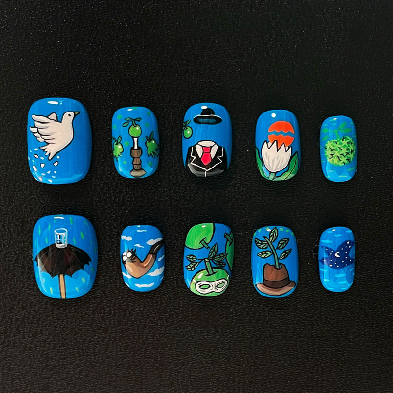 10Pcs Personalized Pattern Des - Nail Art Oval recension och pris