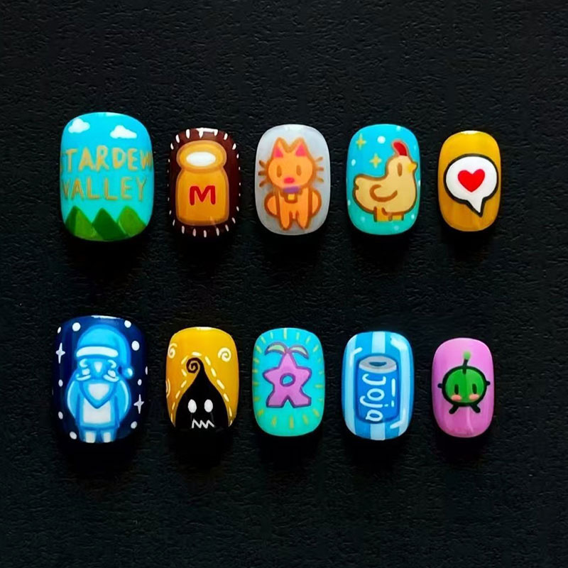 10Pcs Personalized Pattern Des - Nail Art Oval recension och pris