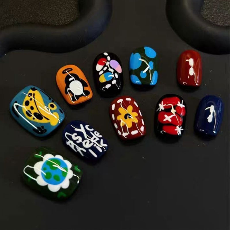 10Pcs Personalized Pattern Des - Nail Art Oval recension och pris