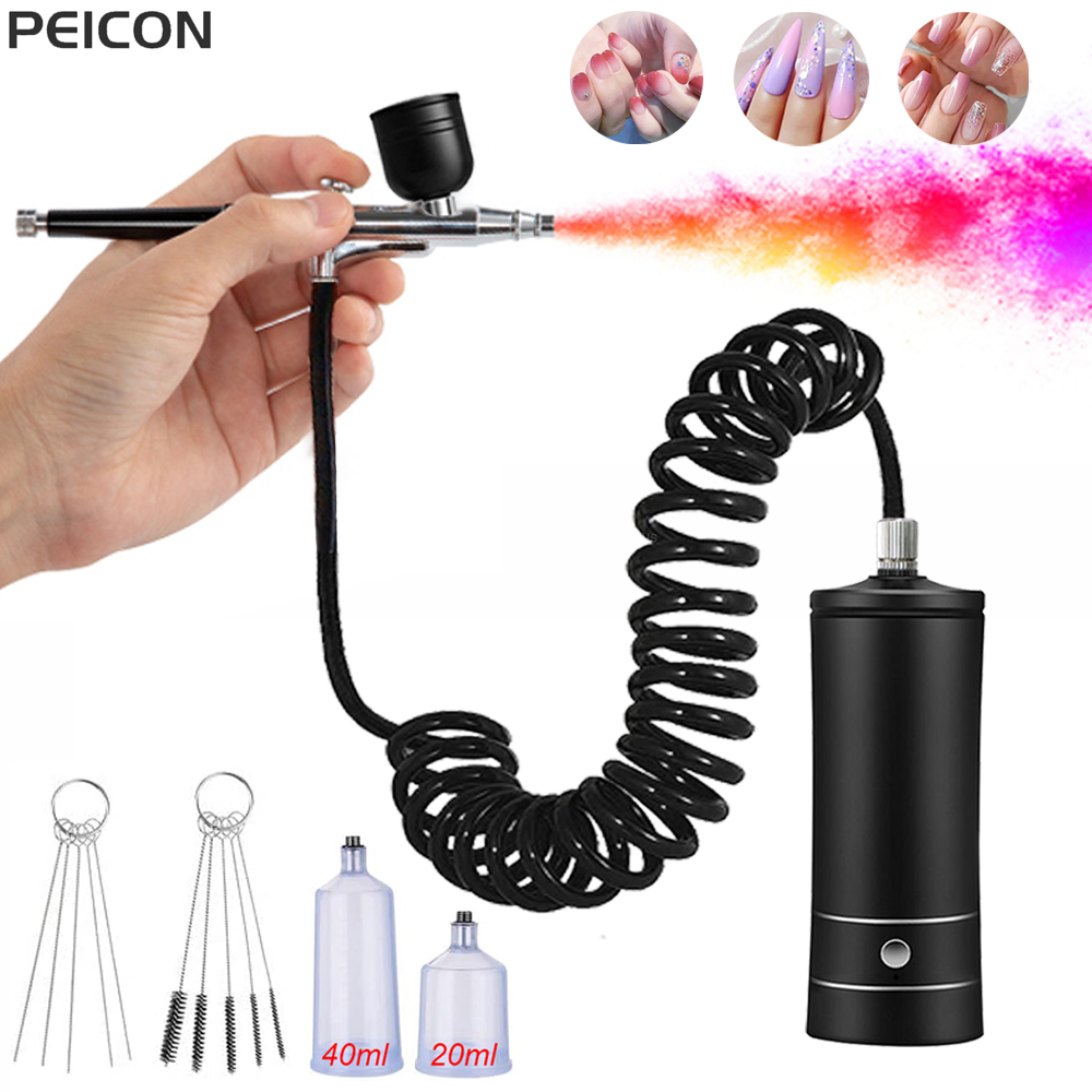 Airbrush Nail with Compressor  - Nail Art Kaki recension och pris